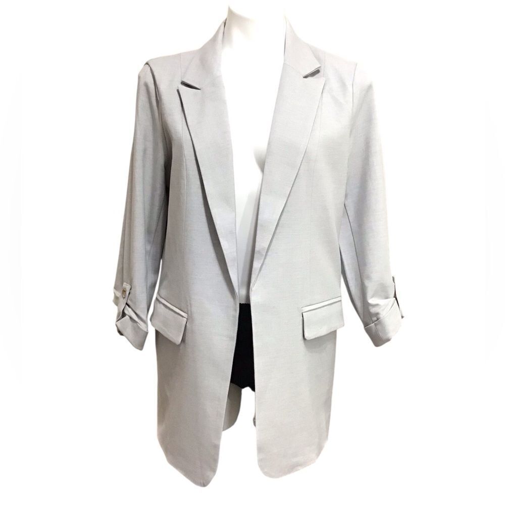 Skies Are Blue Gray Size Large Open Oversized Blazer New